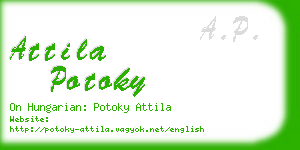 attila potoky business card